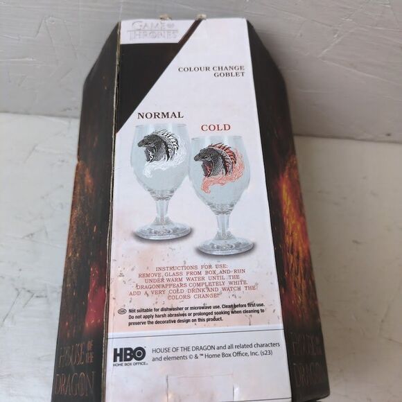 NIB Game of Thrones House of The Dragon Color Change Goblet Glass - Picture 5 of 7